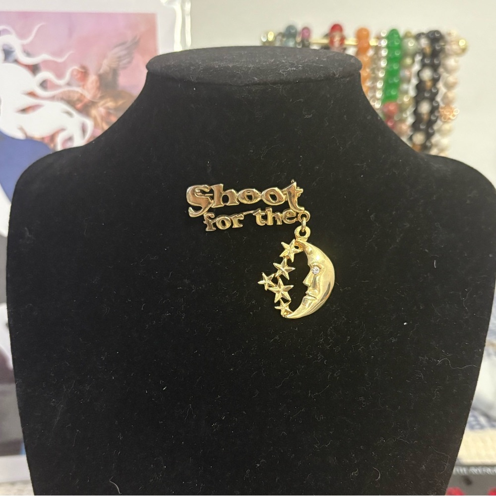 Shoot for the moon brooch